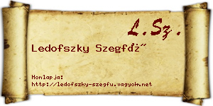 Ledofszky Szegfű névjegykártya