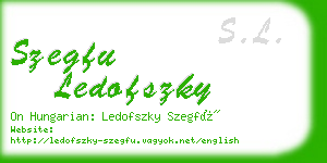 szegfu ledofszky business card
